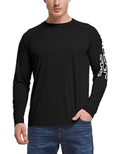 Load image into Gallery viewer, BALEAF Men's Long Sleeve UV Shirts Sun Protection UPF 50+ Shirt SPF Lightweight Quick Dry Rash Guard for Hiking Fishing Black Size M