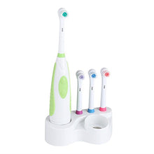 Load image into Gallery viewer, Electric Toothbrush Battery Power Round Brush Head Travel Electronic Whitening Cleaning Tooth Oral Care 3 Replacement heads(Green)