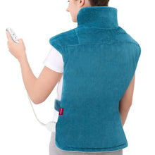 Load image into Gallery viewer, Comfytemp Weighted Heating Pad for Back Pain Relief, 22"x33" XXL Large Electric Heating Pad for Neck and Shoulders with 3 Heat Settings, 2H Auto-Off, Back Heated Wrap for Cramps - Washable