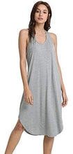 Load image into Gallery viewer, WiWi Soft Bamboo Nightgowns for Women Sleeveless Racerback Pajamas Chemise Nightgown Plus Size Sleepshirts S-4X, Heather Grey, 4X