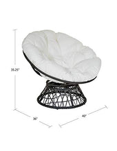Load image into Gallery viewer, OSP Designs Papasan Chair with 360-degree Swivel, Grey Cushion Frame