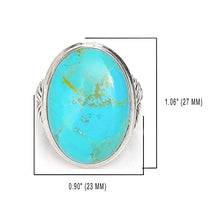 Load image into Gallery viewer, YoTreasure 18x24 mm 925 Sterling Silver Mohave Turquoise Ring Jewelry