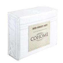 Load image into Gallery viewer, COHOME California King Bed Sheets Set 4 Piece, Microfiber 1800 Thread Count Luxury Egyptian Sheets -Stain Wrinkle Fade Resistant, Hypoallergenic 16 inch Deep Pocket Bedding Set (White)