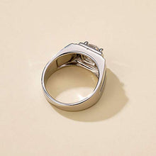 Load image into Gallery viewer, Gnzoe Men's 14k White Gold Wedding Engagement Ring 4-Prong 2ct Moissanite Size 7.5