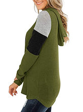 Load image into Gallery viewer, Women Long Sleeve Patchwork Sweatshirt Color Block Drawstring Pullover Tunic Tops Yellow Large