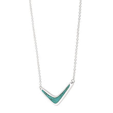 Load image into Gallery viewer, Silpada 'Reversible Boomerang' Compressed Turquoise Necklace in Sterling Silver