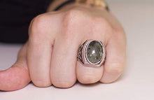 Load image into Gallery viewer, Falcon Jewelry 925 Shipping, Sterling Silver Mens Ring, Natural Moss Agate Gemstone, Free Express Shipping