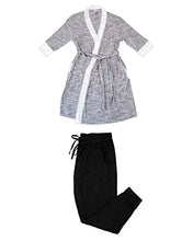 Load image into Gallery viewer, Kindred Bravely Everyday Maternity Joggers (Black, Small) & Emmaline Maternity & Nursing Robe (Grey, Small/Medium) Bundle