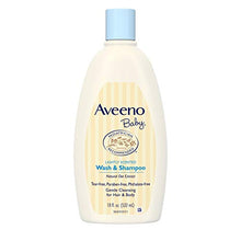 Load image into Gallery viewer, Aveeno Baby Gentle Wash & Shampoo with Natural Oat Extract, Tear-Free & Paraben-Free Formula For Hair & Body, Lightly Scented, 18 fl. oz