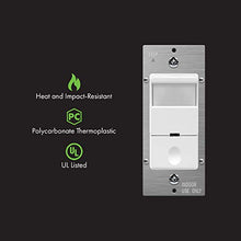 Load image into Gallery viewer, TOPGREENER Motion Detector Light Switch, in Wall Sensor Switch, Occupancy Sensor Switch 500W LED CFL 1/4HP, Wall Plates Included, Neutral Wire Required, TDOS5, White, 2 Pack