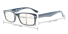 Load image into Gallery viewer, Blue Light Filter Eyeglasses,Reduce Eyestrain Readers,Anti Blue Rays,UV Protection,Computer Reading Glasses for Men Women(Black-Brown) +2.0