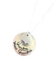 Load image into Gallery viewer, Mom - Grandma - Great Grandma Necklace - Hammered Jewelry - Perfect Gift for Grandma - Hand Stamped Jewelry - Personalized Jewelry