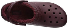 Load image into Gallery viewer, Crocs Men's and Women's Classic Lined Clog | Warm and Fuzzy Slippers, Burgundy/Burgundy, 15 Women 13 Men US