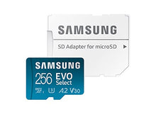 Load image into Gallery viewer, SAMSUNG EVO Select Micro SD-Memory-Card + Adapter, 256GB microSDXC 130MB/s Full HD & 4K UHD, UHS-I, U3, A2, V30, Expanded Storage for Android Smartphones, Tablets, Nintendo-Switch (MB-ME256KA/AM)