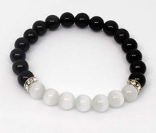 Load image into Gallery viewer, Natural Black Obsidian Crystal Bracelet-Chakra Healing Selenite Agate for Energy Balancing