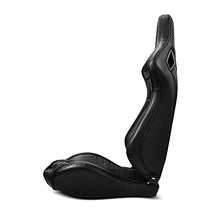 Load image into Gallery viewer, ModifyStreet Pair of All Black PVC w/Suede Snake Pattern & Rear Carbon Fiber Style leather Reclinable Racing Seats W/Silders
