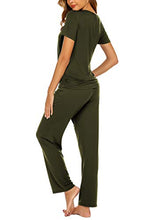 Load image into Gallery viewer, Ekouaer Women's Maternity Sleepwear Nursing Pajamas for Breast Feeding Nursing Pjs Army Green XXL