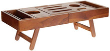 Load image into Gallery viewer, Ala Teak Wood Luxury Bathtub Caddy Tray with Extendable Sides and Bed Tray, Reading Rack, Tablet Holder