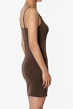 Load image into Gallery viewer, TheMogan Women's Adjustable Strap Long Cami Full Slip Under Dress Brown S/M
