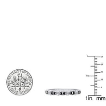 Load image into Gallery viewer, Dazzlingrock Collection 0.15 Carat (ctw) Sterling Silver Round Black & White Diamond Ladies Wedding Band, Size 8