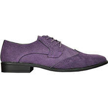 Load image into Gallery viewer, Bravo! Men Dress Shoe King-3 Classic Oxford with Leather Lining - Wide Width Available Purple