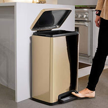 Load image into Gallery viewer, Tramontina 13 Gallon Stainless Steel Step Can - Stainless Steel (Gold)