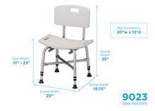 Load image into Gallery viewer, NOVA Medical Products Heavy Duty Shower & Bath Chair with Back, 500 lb. Weight Capacity, Quick & Easy Tools Free Assembly, Lightweight & Seat Height Adjustable, Great for Travel, White