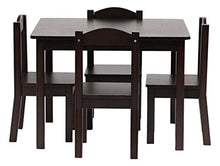 Load image into Gallery viewer, Humble Crew Kids Wood Table & 4 Chair Set, 5-Piece, Espresso