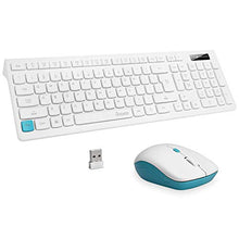 Load image into Gallery viewer, Wireless Keyboard and Mouse Combo,【Full Size Chiclet Keyboard,Long Battery Life】 RECCAZR Ultra Thin 2.4G Cordless Optical Wireless Mouse and Keyboard Set with Nano USB Receiver (White)