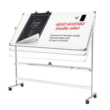 Load image into Gallery viewer, Large Mobile Rolling Magnetic Whiteboard - 48 x 32 Inches Height Adjust Double Sides Portable White Board on Wheels, Dry Erase Board Easel with Stand for Office, Home & Classroom