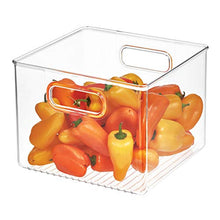 Load image into Gallery viewer, iDesign Plastic Bin, Kitchen Storage Organizer for Refrigerator, Freezer and Pantry, 8" x 8" x 6", BPA-Free, Medium, Clear