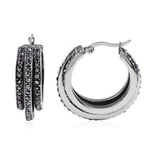 Load image into Gallery viewer, Hematite Stylish Hoops Hoop Earrings Stainless Steel Fashion Costume Jewelry for Women Ct 1.6