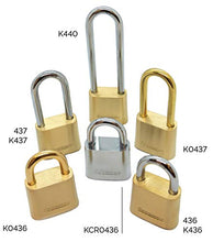 Load image into Gallery viewer, CCL Security Products Brass Sesamee K437 4 Dial Bottom Resettable Padlock with 2-1/4-Inch Hardened Steel Shackle and 10000 Potential Combinations, 2 1/4 Inch Shackle Clearance