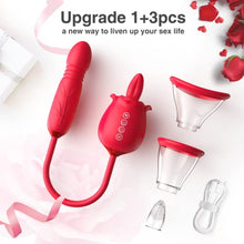 Load image into Gallery viewer, Rose Sex Toy for Womens Sex - 3in1 Upgrade Rose Sex Stimulator for Women with 7 Tongue Licking & 3 Thrusting Vibrator Dildo Adult Sex Toys for Couples G Spot Vibrators Clitoral Nipple Quick Pleasure