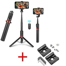 Load image into Gallery viewer, simorr Portable Selfie Stick Tripod with Bluetooth 3375+SmallRig Cold Shoe Mount Adapter (2pcs Pack) with 1/4"-20 Thread for Camera Cage Flash LED Moniter - 2060
