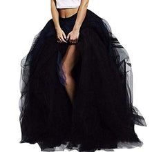 Load image into Gallery viewer, WDPL Women's Long Tulle Split Side Evening Party Skirts XX-Large Black