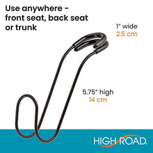 Load image into Gallery viewer, High Road Contour CarHooks Car Headrest Hangers, Purse and Grocery Bag Hooks, 2-pack