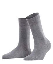 Load image into Gallery viewer, FALKE Women's Sensitive Berlin Diabetic Socks, Merino Wool and Cotton, Crew Length, Lightweight Soft Knit, Grey (Light Grey Melange 3830), US 8-10.5 (EU 39-42 Ι UK 5.5-8), 1 Pair