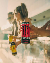 Load image into Gallery viewer, Monster Energy Rehab Raspberry Tea + Energy, Energy Iced Tea, 15.5 Ounce (Pack of 24)