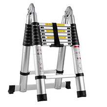 Load image into Gallery viewer, SHZOND 16.5 FT Aluminum Telescopic Extension Ladder 330 LBS Capacity A-Type Telescoping Ladder Multi Purpose Extension Ladder with Spring Loaded Locking (16.5 FT)