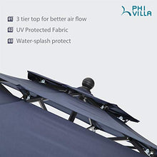 Load image into Gallery viewer, PHI VILLA 10ft Patio Umbrella Outdoor 3 Tier Vented Table Umbrella with 8 Sturdy Ribs (Dark Blue)