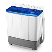 Load image into Gallery viewer, WANAI Portable Washing Machine, Compact Mini Twin Tub Washer (13lbs) + Spinner (8lbs), Top-loading Washing Machine with Timer, Ideal for Dorms, Apartments