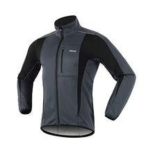 Load image into Gallery viewer, ARSUXEO Winter Warm UP Thermal Softshell Cycling Jacket Windproof Waterproof Bicycle MTB Mountain Bike Clothes 15-K Gray Size Large