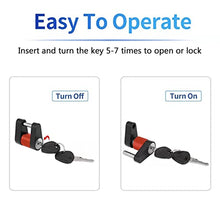 Load image into Gallery viewer, METOWARE Trailer Coupler Lock, 1/4” Dia, 3/4” Span Heavy-Duty Steel Trailer Tongue Lock for Tow Boat RV Truck Car's Coupler with Anti-Rattle Rubber Rings (1 Pack)