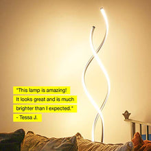 Load image into Gallery viewer, Brightech Embrace - Modern LED Spiral, 2 in 1 Lamp for Living Rooms - Contemporary Bright Lighting, Standing 40" Tall End Table Lamp Adjustable to 66" Floor Lamp - Dimmer Built In - Silver