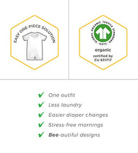 Load image into Gallery viewer, Burt's Bees Baby Baby Boys' Short Sleeve Rompers 2pack, 100% Organic Cotton Onepiece Coverall Baby and Toddler Layette Set, Midnight Honey Bee, 03 Months US