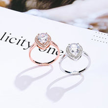 Load image into Gallery viewer, dnswez White Gold Teardrop Pear Cut CZ Cubic Zirconia Promise Wedding Band Engagement Ring(9)