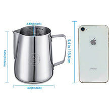 Load image into Gallery viewer, Milk Frothing Pitcher 32oz,Espresso Steaming Pitcher 32oz,Espresso Machine Accessories,Milk Frother Cup 32oz,Milk Coffee Cappuccino Latte Art,Stainless Steel Jug