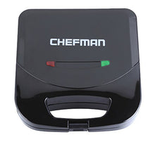 Load image into Gallery viewer, Chefman Electric Sandwich Maker Machine, Non-Stick Surface, Dual Griddle Fits 2 Sandwiches, Cut and Seals into Triangles for Perfect Grilled Cheese, Easy Clean, Cool Touch Handles, Black