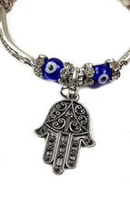 Load image into Gallery viewer, Nazareth Store Blue Beads Evil Eye Bracelet Hamsa Hand of Fatima for Men Women Stretch Bracelets Lucky Charm